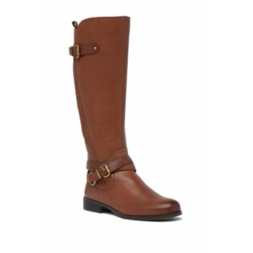New Naturalizer June Brown Leather Boots Riding Zipper Heeled Size 6.5M